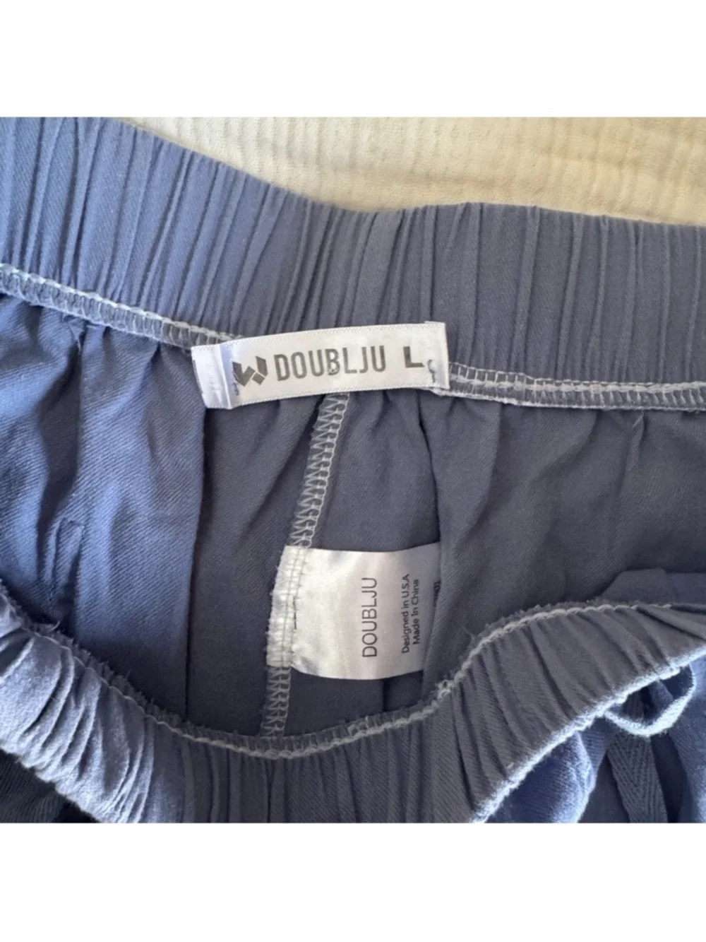 Doublju Women's Slate Blue Cargo Shorts Large